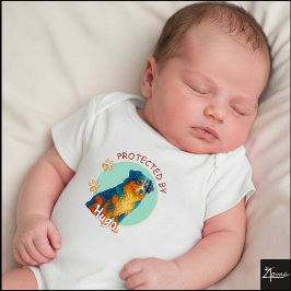 Body Para Bebé Vibrant Swirl Quilled Australian Shep Dog Portrait