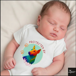 Body Para Bebé Vibrant Swirl Quilled Bull Terrier dog Portrait