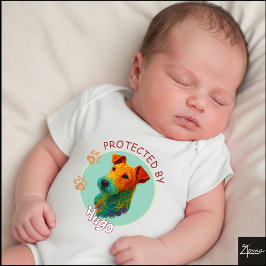 Body Para Bebé Vibrant Swirl Quilled Fox Terrier dog Portrait