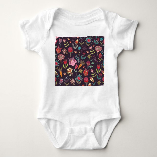 Body Para Bebé Vibrante Colección de Flores Grandes (Anverso)