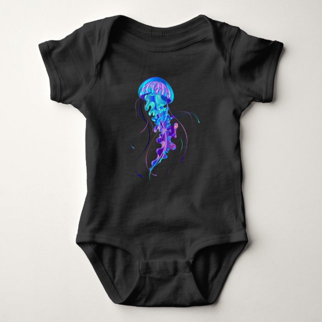 Body Para Bebé Vibrante color Glustre medusas (Anverso)