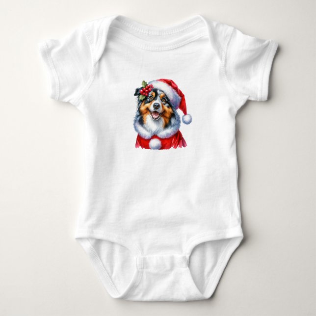 Body Para Bebé Vibrante Santa Dog (Anverso)