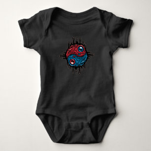 Body Para Bebé Vibrante veneno rojo y azul Dart Frog Yin Yang