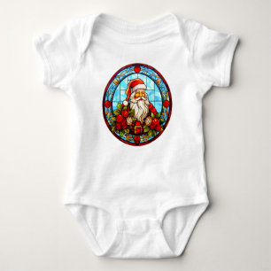 Body Para Bebé Vidrio Manchado Santa Navidad Ornamento-67672