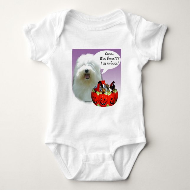 Body Para Bebé Viejo perro pastor inglés Halloween Candy (Anverso)