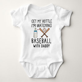 Body Para Bebé Viendo el béisbol con papá | Béisbol divertido