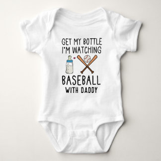 Body Para Bebé Viendo el béisbol con papá | Béisbol divertido