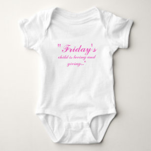 Body Para Bebé "Viernes, niño es cariñoso y de donante… "