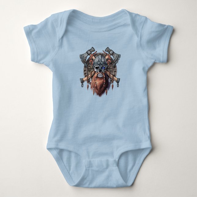 Body Para Bebé Viking Warrior Skull (Anverso)