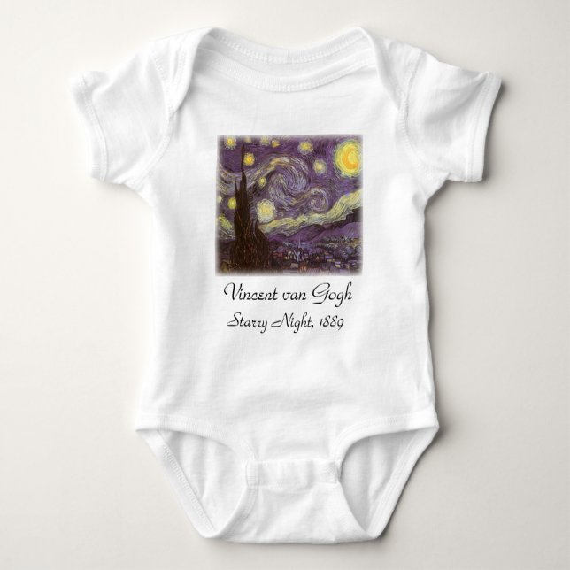 Body Para Bebé Vincent van Gogh - Noche Starry (Anverso)