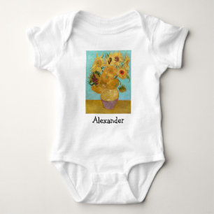 Body Para Bebé Vincent Van Gogh - Vase con doce girasoles