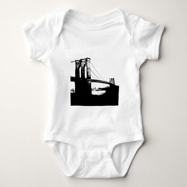 Body Para Bebé Vintage Brooklyn Bridge (Anverso)