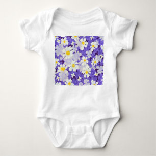 Body Para Bebé Vintage colorido: Patrón de flores sin foco