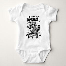 Body Para Bebé Vintage Funny Rabies Sarcasm Raccoon Humor