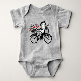 Body Para Bebé Vintage Kitty En Bicicleta