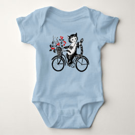 Body Para Bebé Vintage Kitty En Bicicleta