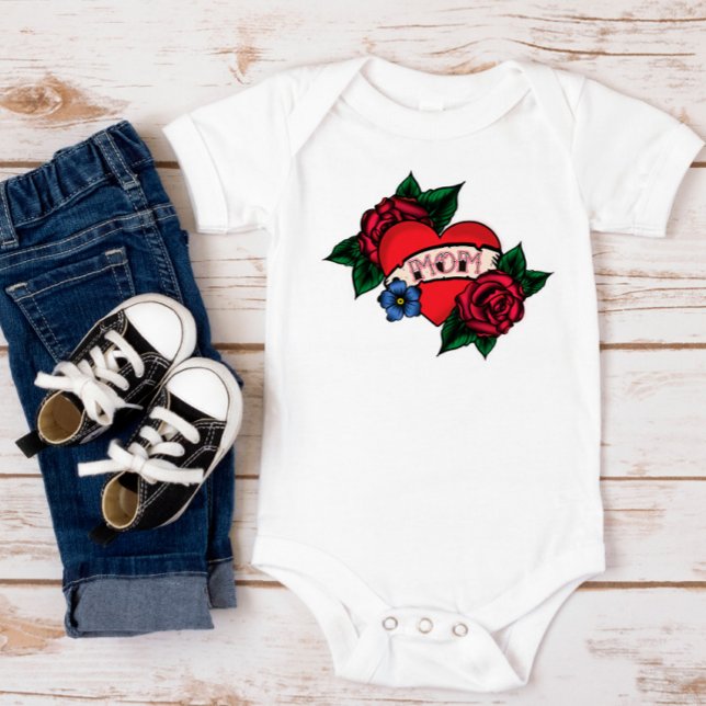 Body Para Bebé Vintage Mom Tattoo Baby Bodysuit (Subido por el creador)