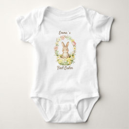 Body Para Bebé Vintage My First Easter Bunny Floral Wreath