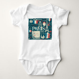 Body Para Bebé Vintage parisino: Elegancia de la República France