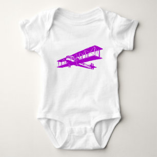 Body Para Bebé Vintage Plane - Púrpura