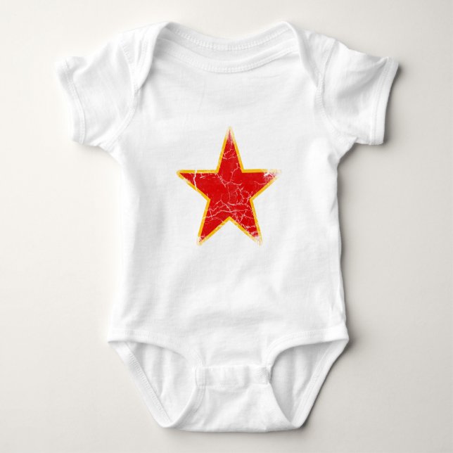 Body Para Bebé Vintage rojo comunista de la estrella (Anverso)