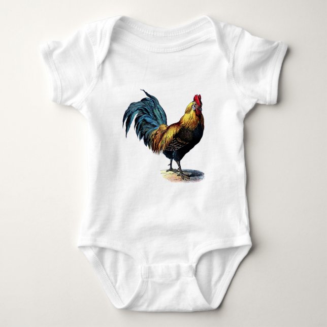 Body Para Bebé Vintage rooster (Anverso)