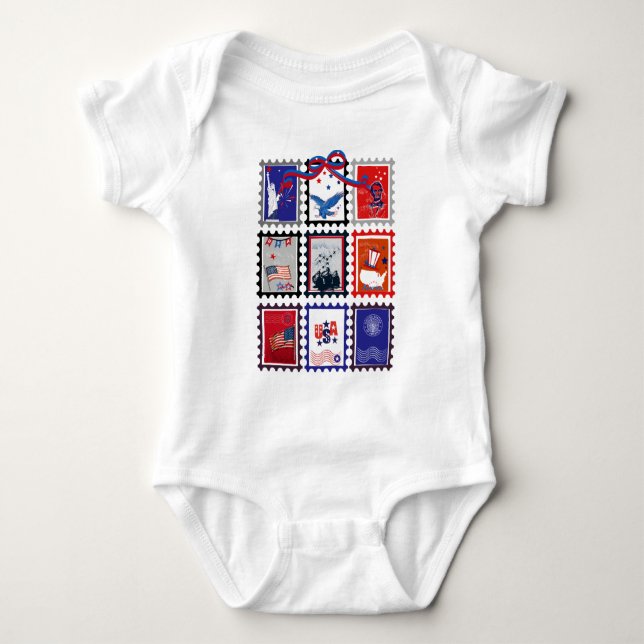 Body Para Bebé Vintage USA Postage Stamp (Anverso)