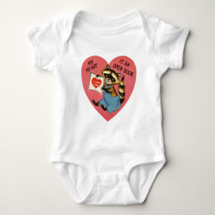 Body Para Bebé Vintage Valentine Raccoon