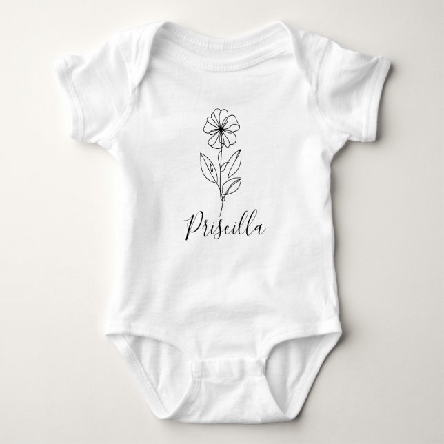 Body Para Bebé Violeta de febrero Flor de nacimiento personalizad (Anverso)