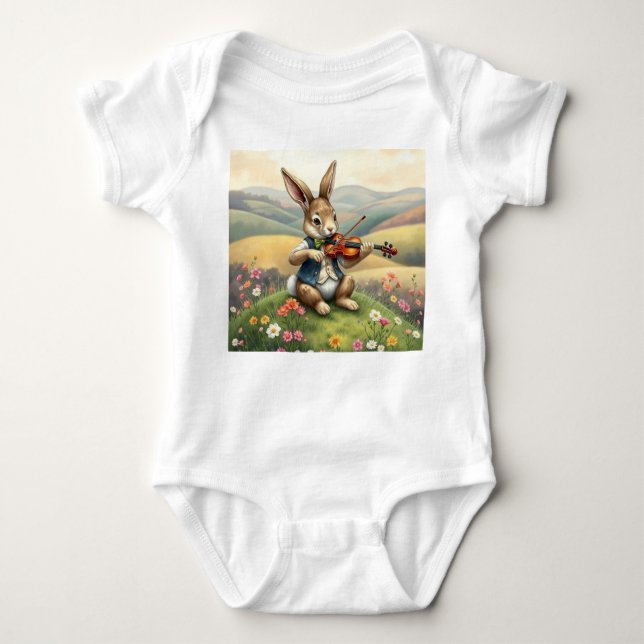 Body Para Bebé Violin Cottagecore (Anverso)