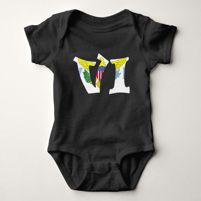 Body Para Bebé Virgin Islands Flag Baby Bodysuit One-Piece (Anverso)