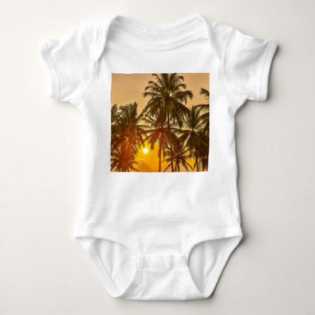 Body Para Bebé Vista de sol en playa de Sri Lanka (Anverso)