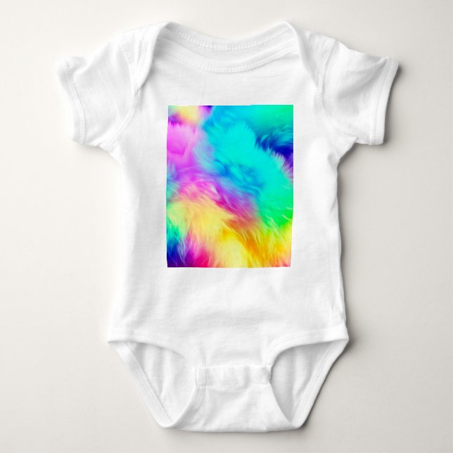 Body Para Bebé Vivid Rainbow Fluffy Fur Texture-75201 (Anverso)