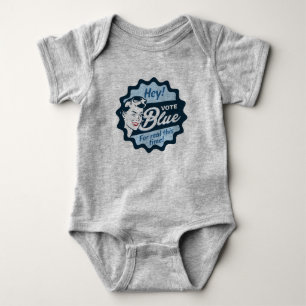 Body Para Bebé Votar azul por real esta vez retro  