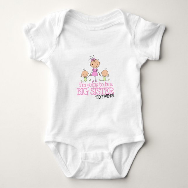 Body Para Bebé Voy a ser una gran hermana de TWINS (Anverso)