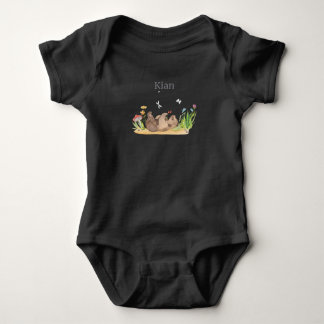 Body Para Bebé Waldtier Bear Flowers Name Kian