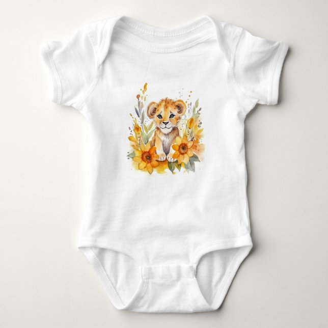 Body Para Bebé Watercolor Baby Lion (Anverso)