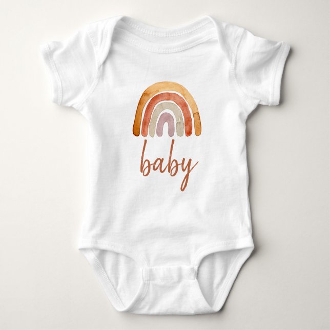 Body Para Bebé Watercolor Boho Rainbow Baby (Anverso)