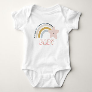 Body Para Bebé Watercolor Boho Rainbow Baby