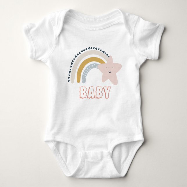Body Para Bebé Watercolor Boho Rainbow Baby (Anverso)