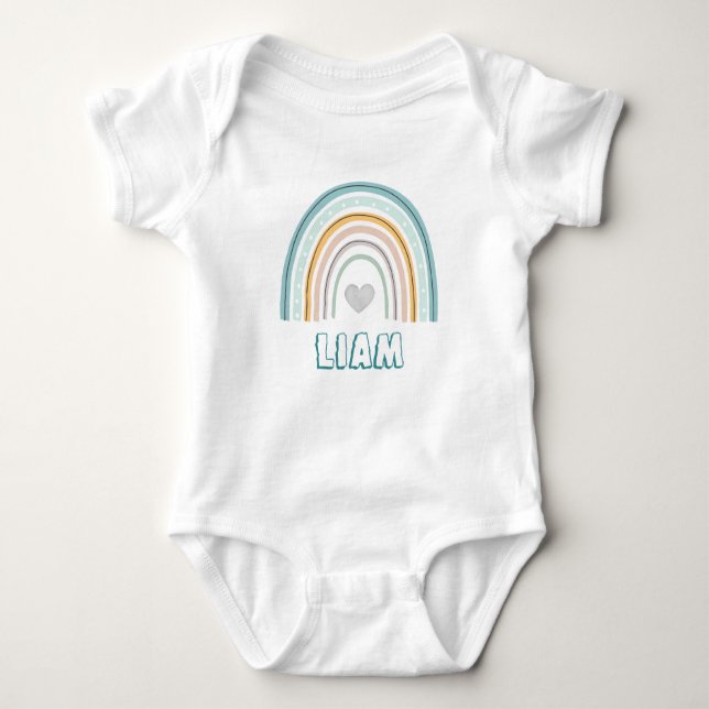 Body Para Bebé Watercolor Boho Rainbow Baby Boy (Anverso)
