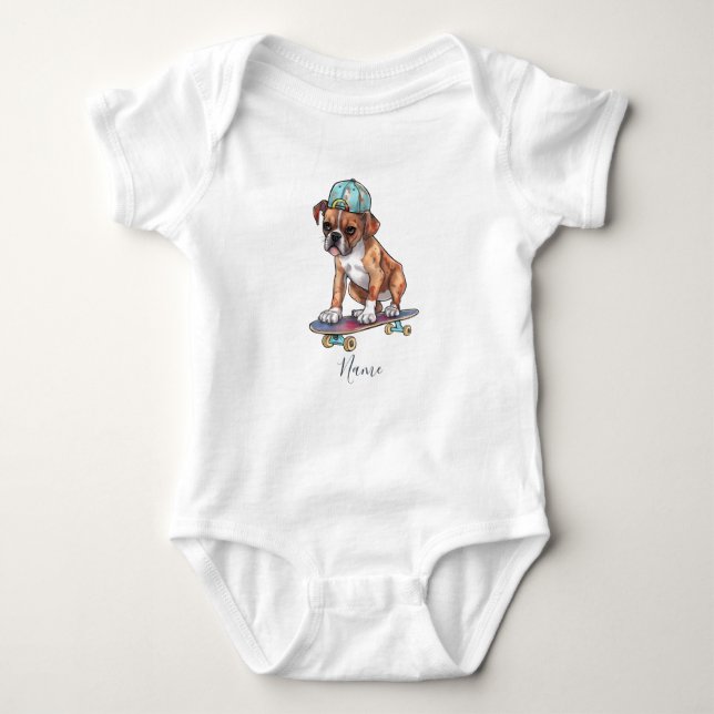 Body Para Bebé Watercolor Boxer Baby Bodysuit (Anverso)