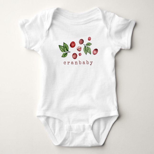Body Para Bebé Watercolor Cranberry Baby Bodysuit (Anverso)
