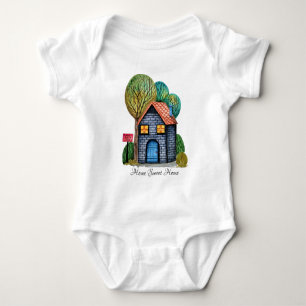 Body Para Bebé Watercolor Cute Hogar Sweet Home Art