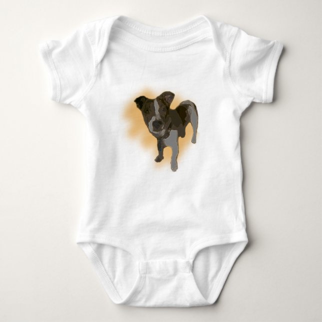 Body Para Bebé Watercolor de Fox Terrier, Baby Bodysuit (Anverso)
