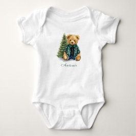 Body Para Bebé Watercolor Elegant Santa Baby Christmas Baby Showe