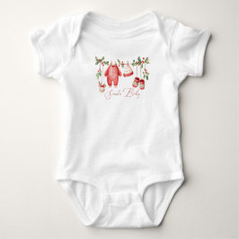 Body Para Bebé Watercolor Elegant Santa Baby Christmas Baby Showe