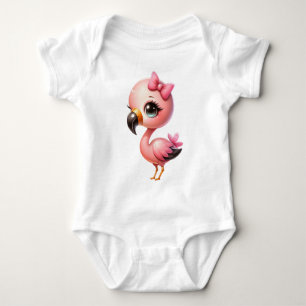 Body Para Bebé Watercolor Flamingo Personalizado Clipart