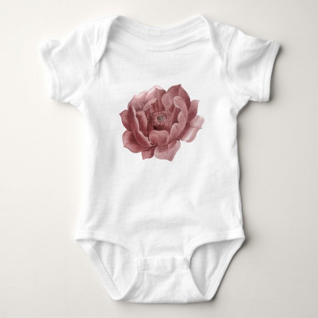 Body Para Bebé Watercolor Flower Bodysuit Pink (Anverso)