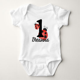 Body Para Bebé Watercolor Ladybug First Birday Party Bodysuit